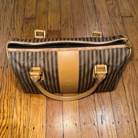 Fendi Black and Tan Striped Satchel PROJECT - Picture 8 of 8